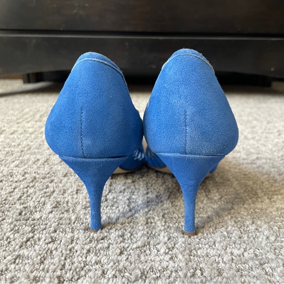 Ivanka Trump Blue Suede Cutout Pumps, Size 5.5 - Picture 7 of 9